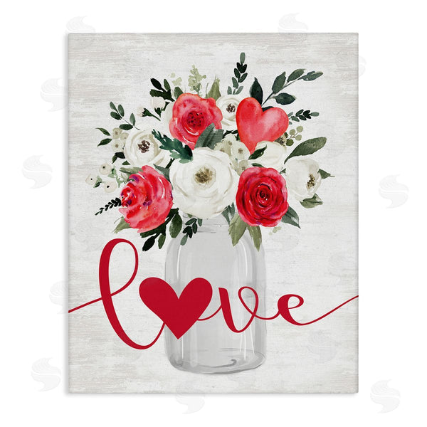 stupell industries Lettered and Lined | Floral Valentine's Love Bouquet Wall Art