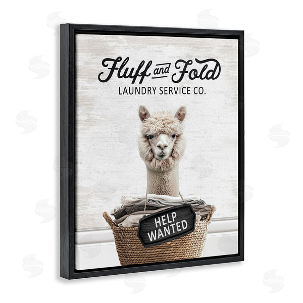 Stupell Industries Lettered And Lined | Fluff & Fold Laundry Alpaca