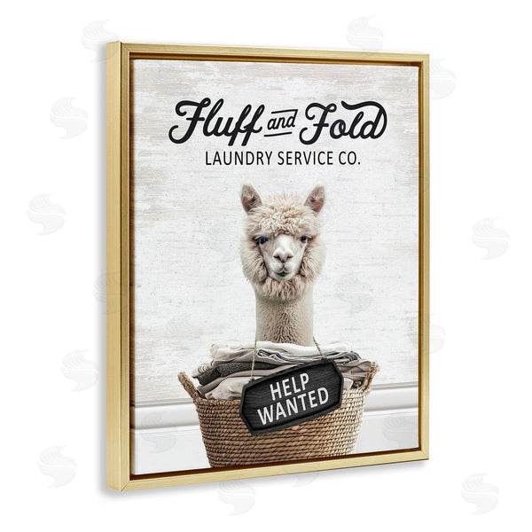 Stupell Industries Lettered And Lined | Fluff & Fold Laundry Alpaca