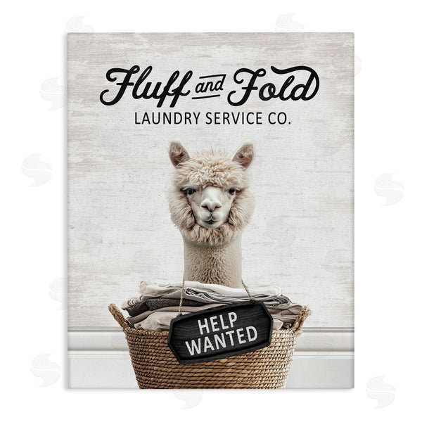 stupell industries Lettered and Lined | Fluff & Fold Laundry Alpaca