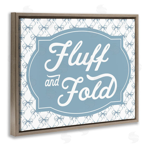Stupell Industries Lettered And Lined | Fluff & Fold With Bow Pattern
