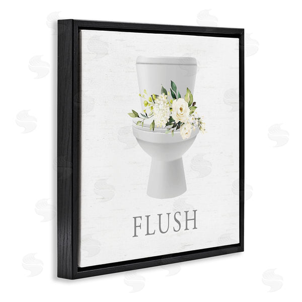 Stupell Industries Lettered And Lined | Flush Floral Toilet
