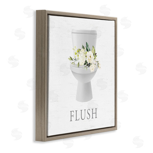Stupell Industries Lettered And Lined | Flush Floral Toilet