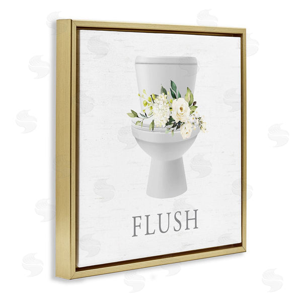 Stupell Industries Lettered And Lined | Flush Floral Toilet