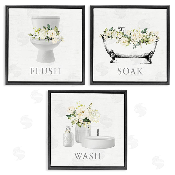 Stupell Industries Lettered And Lined | Flush Soak Wash Bathroom Rules