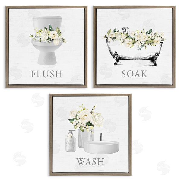 Stupell Industries Lettered And Lined | Flush Soak Wash Bathroom Rules