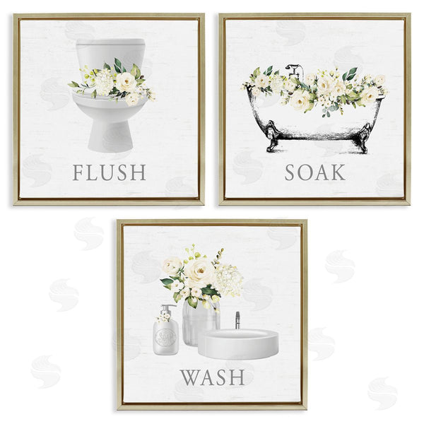 Stupell Industries Lettered And Lined | Flush Soak Wash Bathroom Rules
