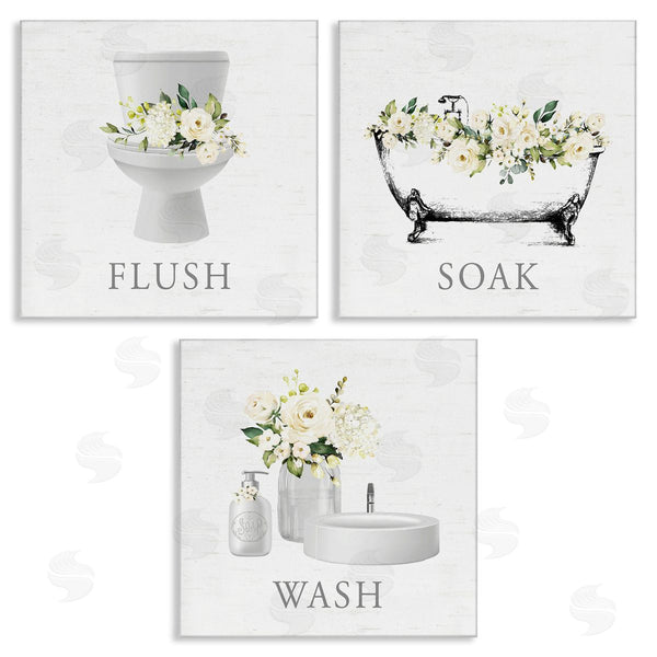 stupell industries Lettered and Lined | Flush Soak Wash Bathroom Rules