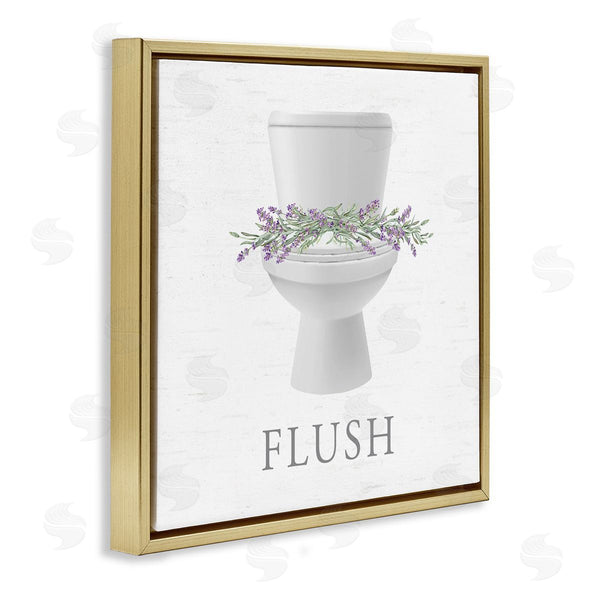 Stupell Industries Lettered And Lined | Flush Toilet & Lavender