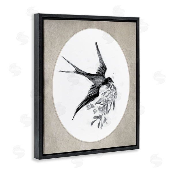 Stupell Industries Lettered And Lined | Flying Bird With Botanicals
