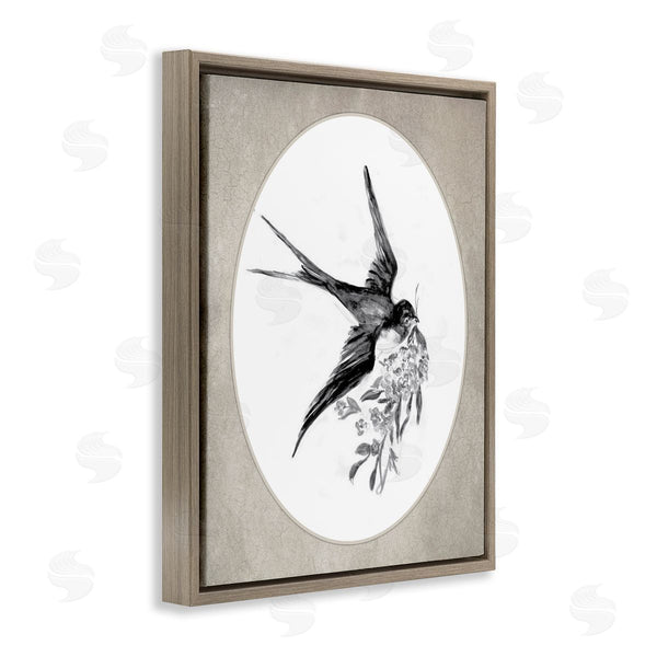 Stupell Industries Lettered And Lined | Flying Bird With Botanicals