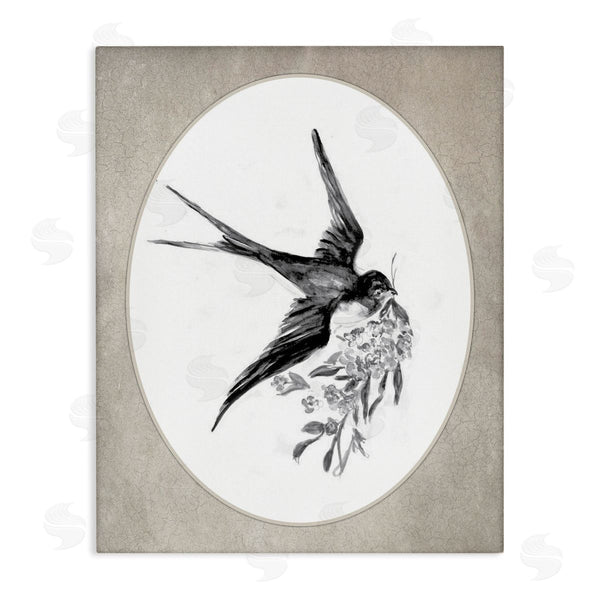 stupell industries Lettered and Lined | Flying Bird with Botanicals