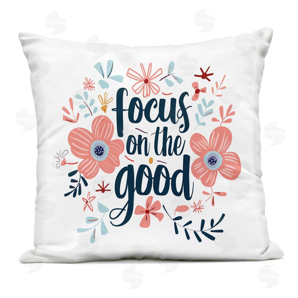 Stupell Industries Lettered And Lined | Focus On The Good Inspirational Printed Throw Pillow