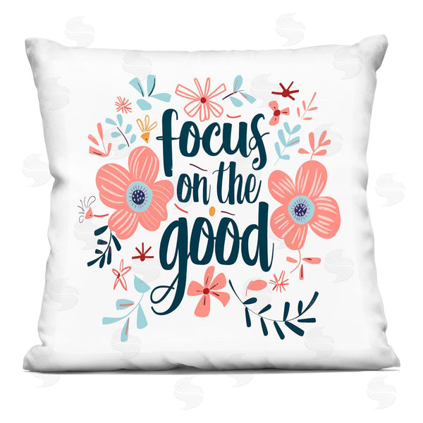 stupell industries Lettered and Lined | Focus On The Good Inspirational Printed Throw Pillow