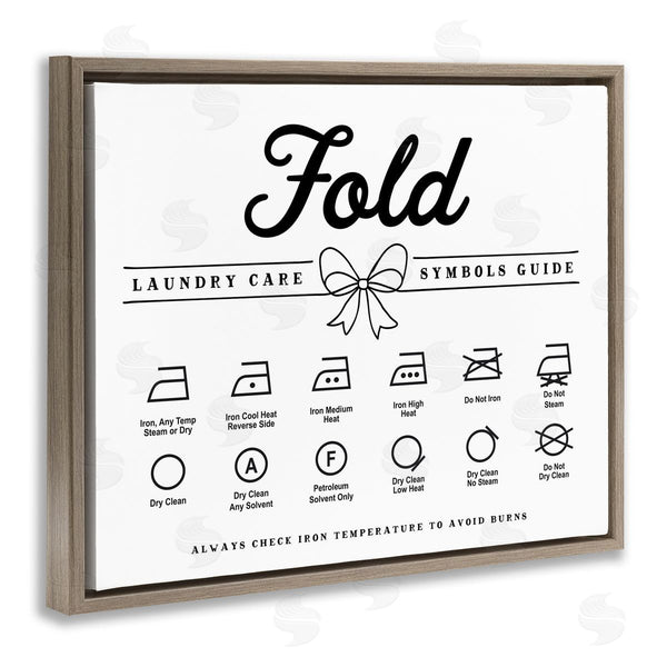 Stupell Industries Lettered And Lined | Fold Laundry Symbols Bow Detail