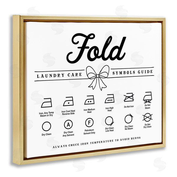 Stupell Industries Lettered And Lined | Fold Laundry Symbols Bow Detail