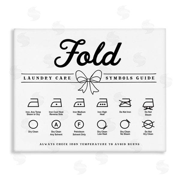 stupell industries Lettered and Lined | Fold Laundry Symbols Bow Detail