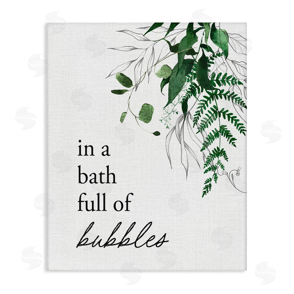 stupell industries Lettered and Lined | Forest Foliage Bubble Bath Wall Art