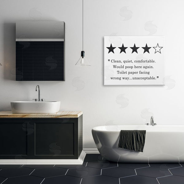 Stupell Industries Lettered And Lined | Four Star Bathroom Review Funny Toilet Paper Humor Wall Art