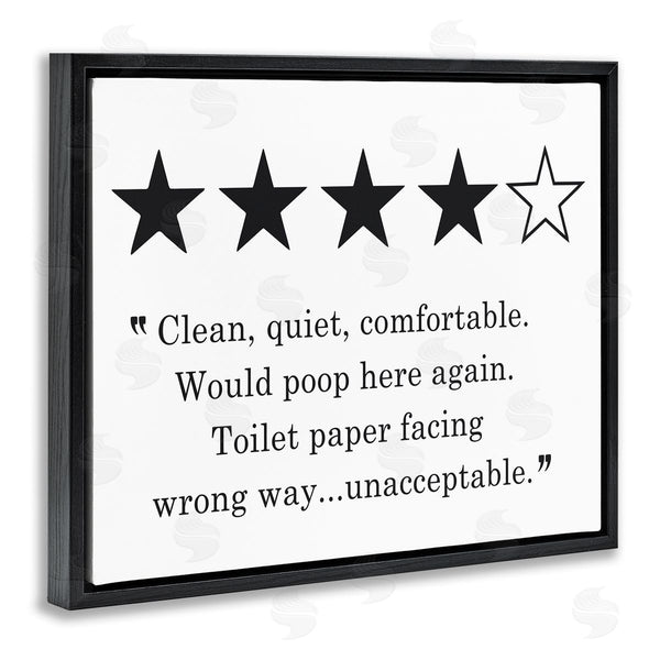 Stupell Industries Lettered And Lined | Four Star Bathroom Review Funny Toilet Paper Humor Wall Art