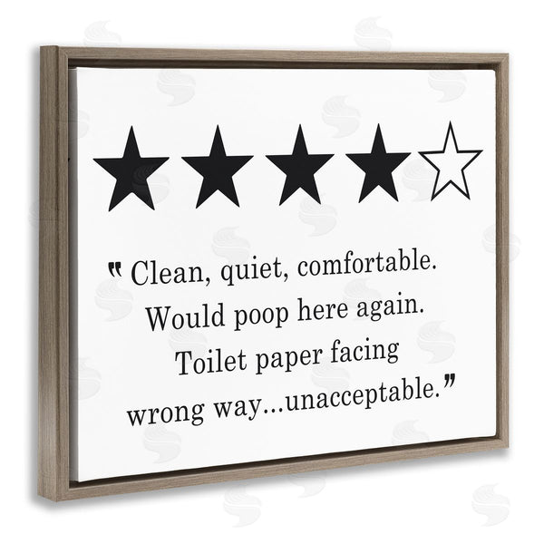 Stupell Industries Lettered And Lined | Four Star Bathroom Review Funny Toilet Paper Humor Wall Art