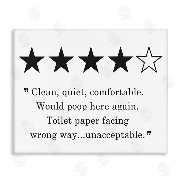 stupell industries Lettered and Lined | Four Star Bathroom Review Funny Toilet Paper Humor Wall Art