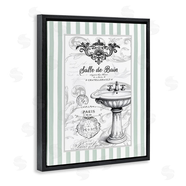 Stupell Industries Lettered And Lined | French Bathroom Sink Stripes