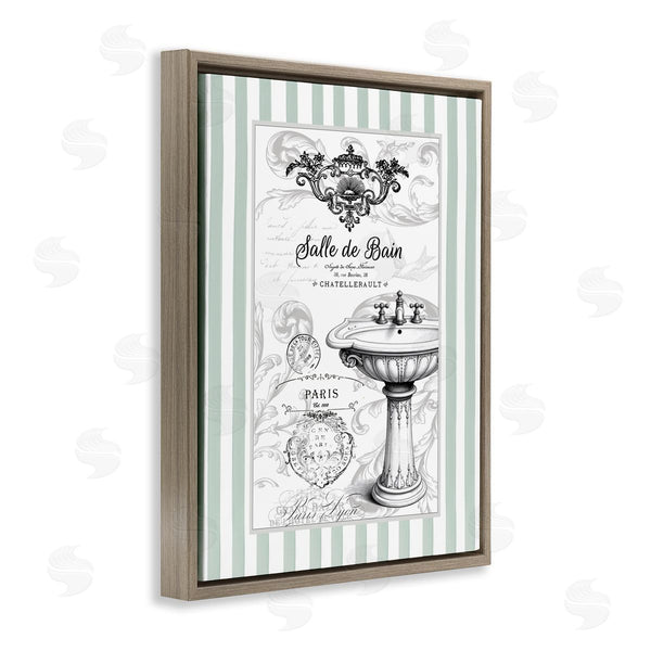 Stupell Industries Lettered And Lined | French Bathroom Sink Stripes