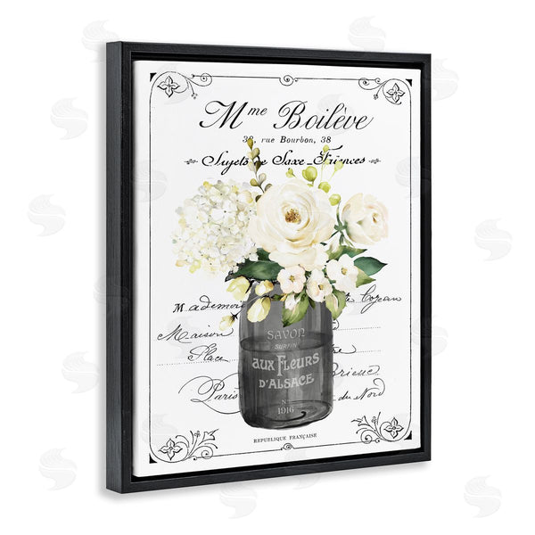 Stupell Industries Lettered And Lined | French Vintage Flowers With Script