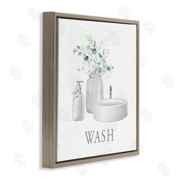Stupell Industries Lettered And Lined | Fresh Bathroom Sink Botanicals