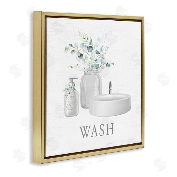 Stupell Industries Lettered And Lined | Fresh Bathroom Sink Botanicals