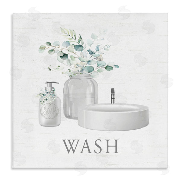 stupell industries Lettered and Lined | Fresh Bathroom Sink Botanicals