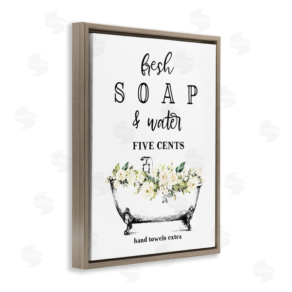 Stupell Industries Lettered And Lined | Fresh Soap & Water Bath Tub