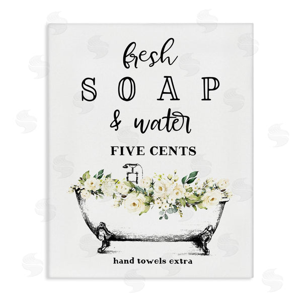 stupell industries Lettered and Lined | Fresh Soap & Water Bath Tub