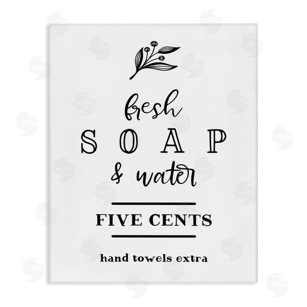 stupell industries Lettered and Lined | Fresh Soap & Water Bathroom Washing Botanical Symbol Wall Art