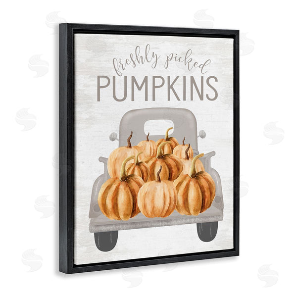 Stupell Industries Lettered And Lined | Freshly Picked Pumpkins Rustic Harvest Signage Truck Wall Art
