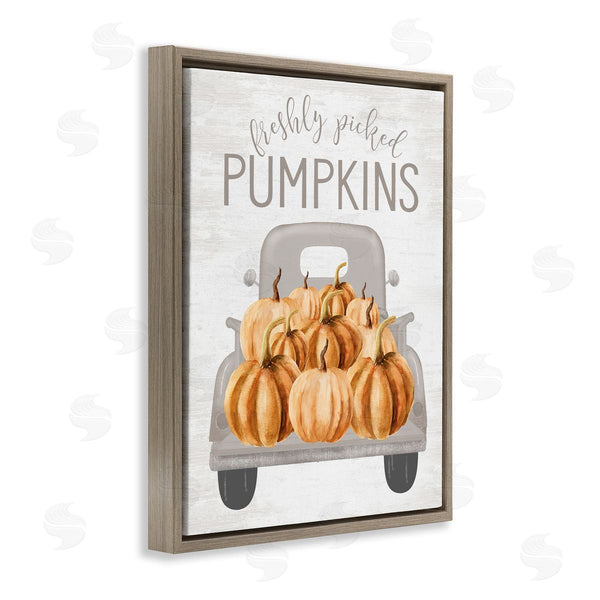 Stupell Industries Lettered And Lined | Freshly Picked Pumpkins Rustic Harvest Signage Truck Wall Art