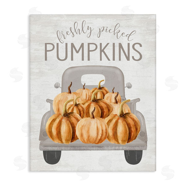 stupell industries Lettered and Lined | Freshly Picked Pumpkins Rustic Harvest Signage Truck Wall Art