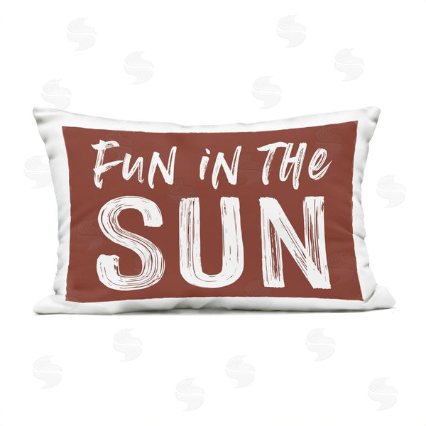 Stupell Industries Lettered And Lined | Fun In Sun Brown Sentiment Printed Throw Pillow