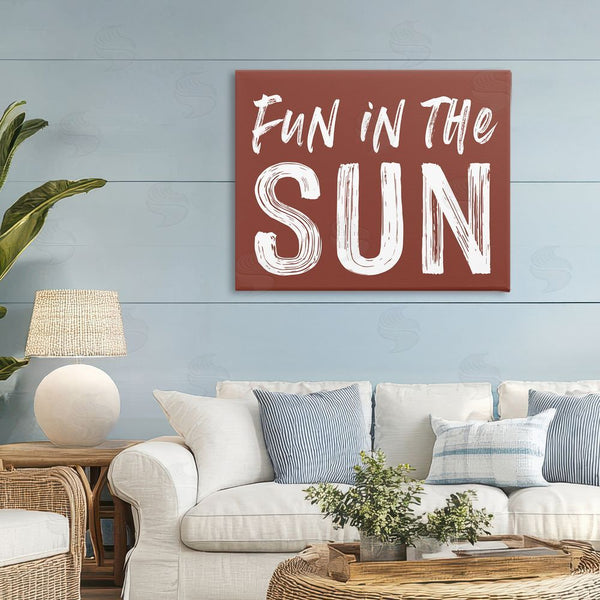 Stupell Industries Lettered And Lined | Fun In Sun Brown Sentiment Wall Art