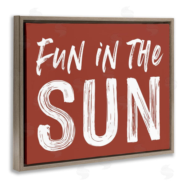 Stupell Industries Lettered And Lined | Fun In Sun Brown Sentiment Wall Art