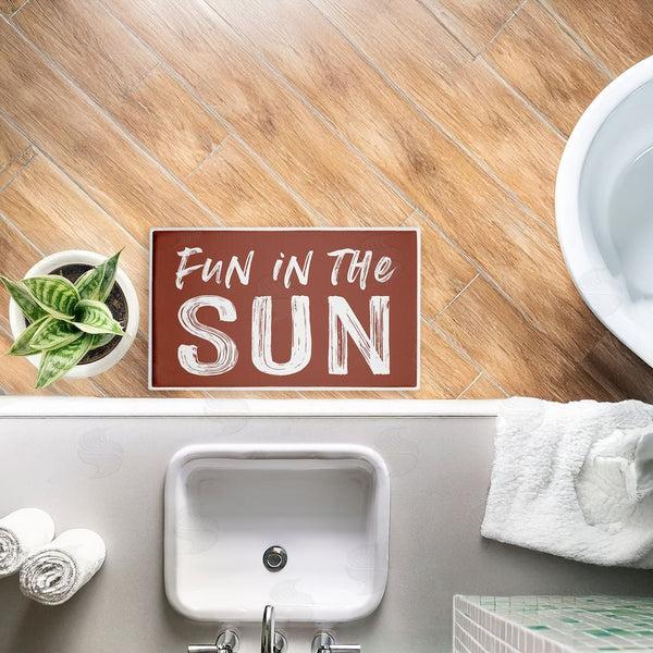 Stupell Industries Lettered And Lined | Fun In The Sun Sentiment Plush Bath Mat