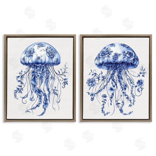 Stupell Industries Lettered And Lined | Funky Florals Toile Jellyfish Wall Art
