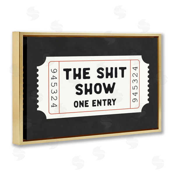 Stupell Industries Lettered And Lined | Funny Bathroom Ticket