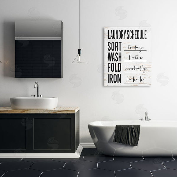 Stupell Industries Lettered And Lined | Funny Cleaning Schedule Rustic Family Laundry Room Wall Art