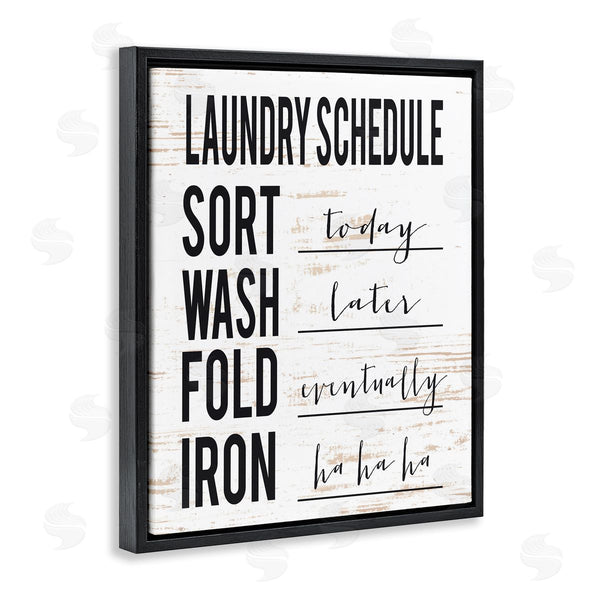 Stupell Industries Lettered And Lined | Funny Cleaning Schedule Rustic Family Laundry Room Wall Art