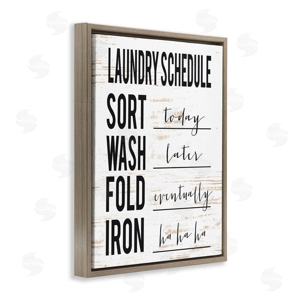 Stupell Industries Lettered And Lined | Funny Cleaning Schedule Rustic Family Laundry Room Wall Art