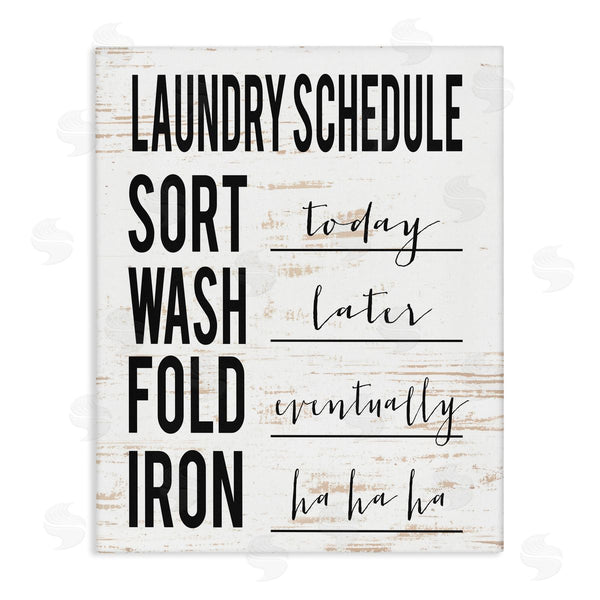 stupell industries Lettered and Lined | Funny Cleaning Schedule Rustic Family Laundry Room Wall Art