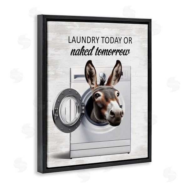 Stupell Industries Lettered And Lined | Funny Donkey Washing Machine