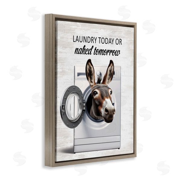 Stupell Industries Lettered And Lined | Funny Donkey Washing Machine